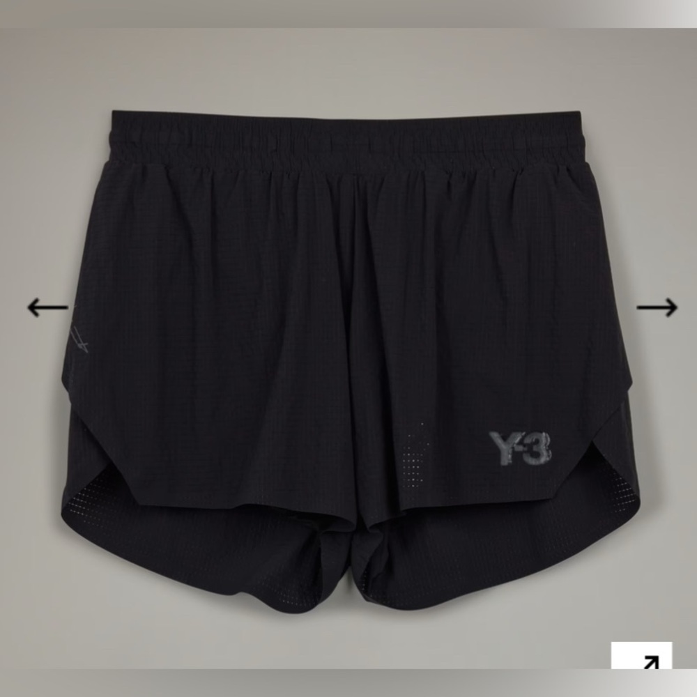 Y-3 Adidas Yohji Yamamoto Y-3 Logo-Printed Mid-Rise Running Shorts - Picture 3 of 15